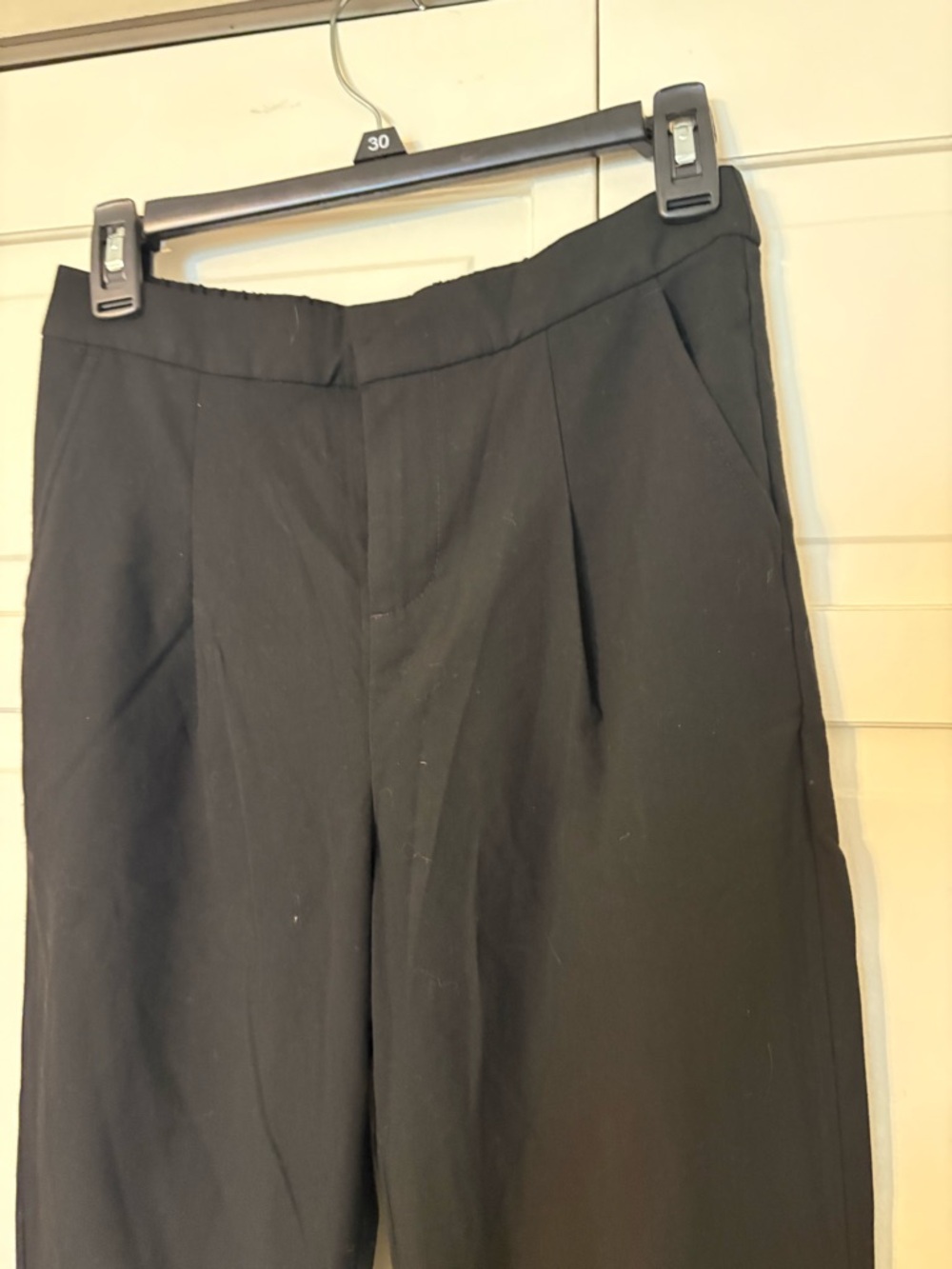 Classic Cropped Cuffed Black Tailored Pants